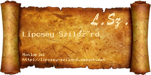 Lipcsey Szilárd névjegykártya
