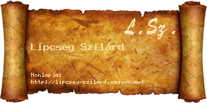 Lipcsey Szilárd névjegykártya