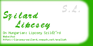 szilard lipcsey business card